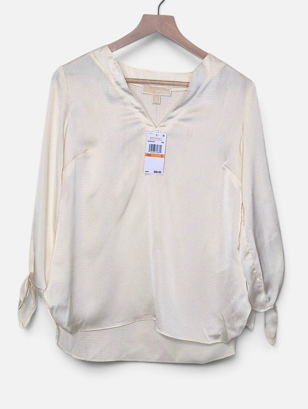 NWT MICHAEL Michael Kors Cream High Low Blouse